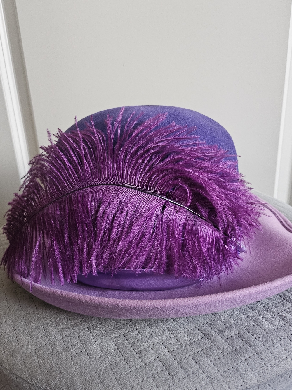 Vintage Mr. Charles Purple Feather Trim Women's Hat